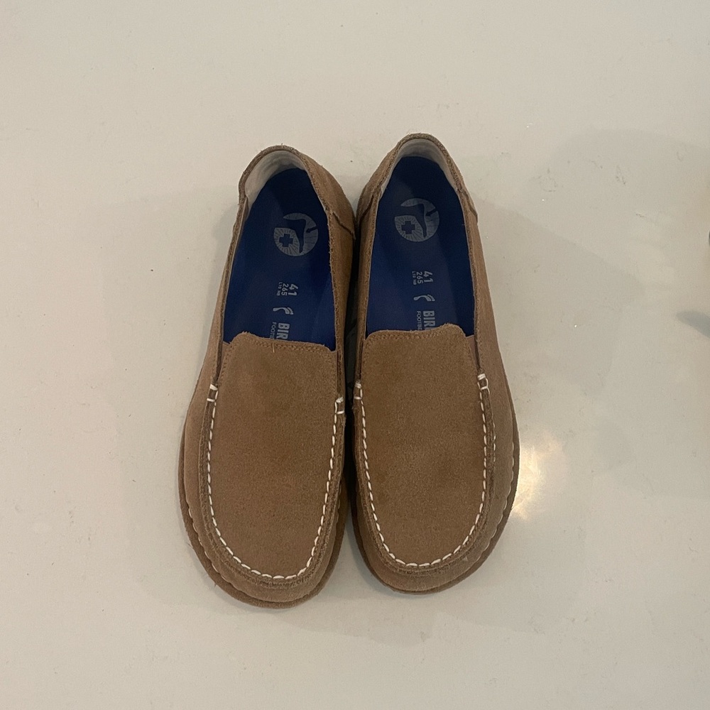 Birkenstock Utti Mink Suede Leather Loafers- tan